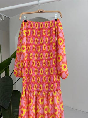 Robe Bohème Chic à Motifs – Madonna Collar Gipe ✨🌸