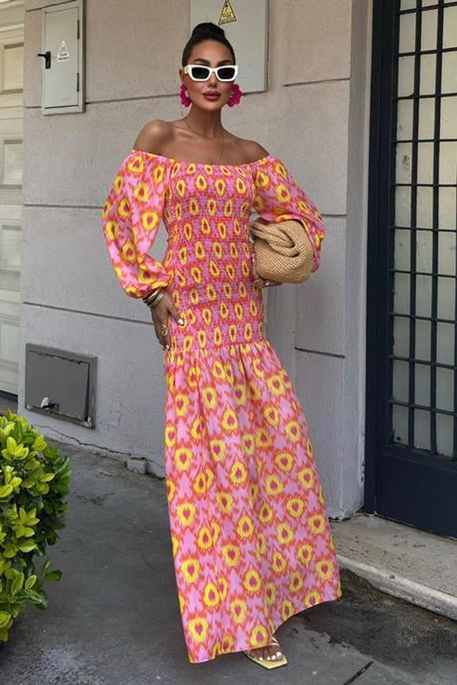 Robe Bohème Chic à Motifs – Madonna Collar Gipe ✨🌸