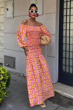 Robe Bohème Chic à Motifs – Madonna Collar Gipe ✨🌸