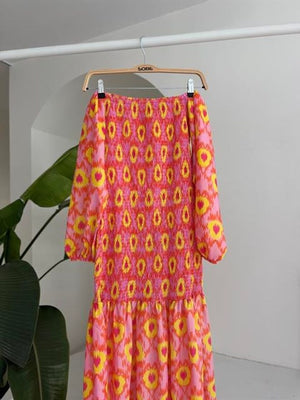 Robe Bohème Chic à Motifs – Madonna Collar Gipe ✨🌸