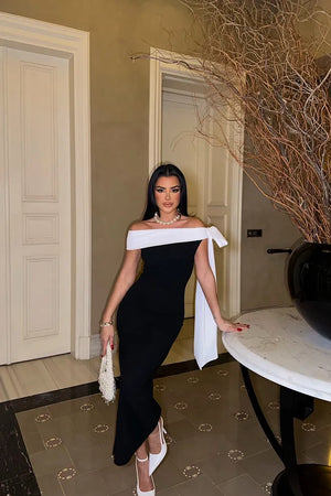 Robe Bicolore "Brianna" – Élégance Inoubliable
