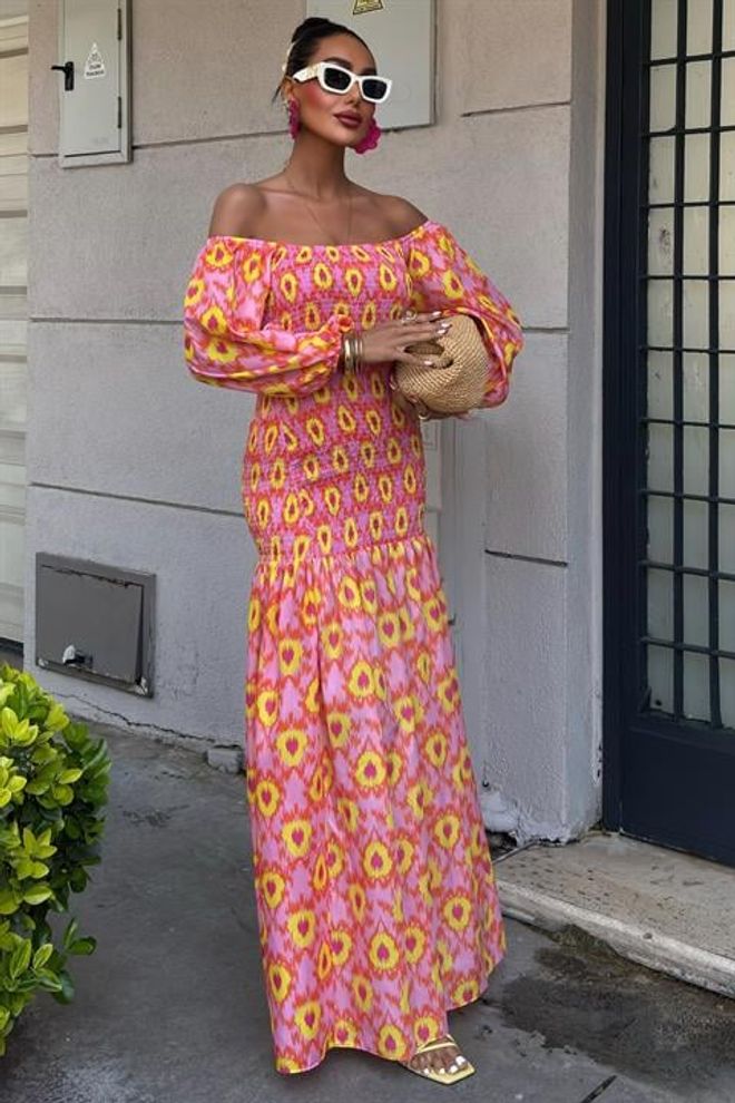 Robe Bohème Chic à Motifs – Madonna Collar Gipe ✨🌸