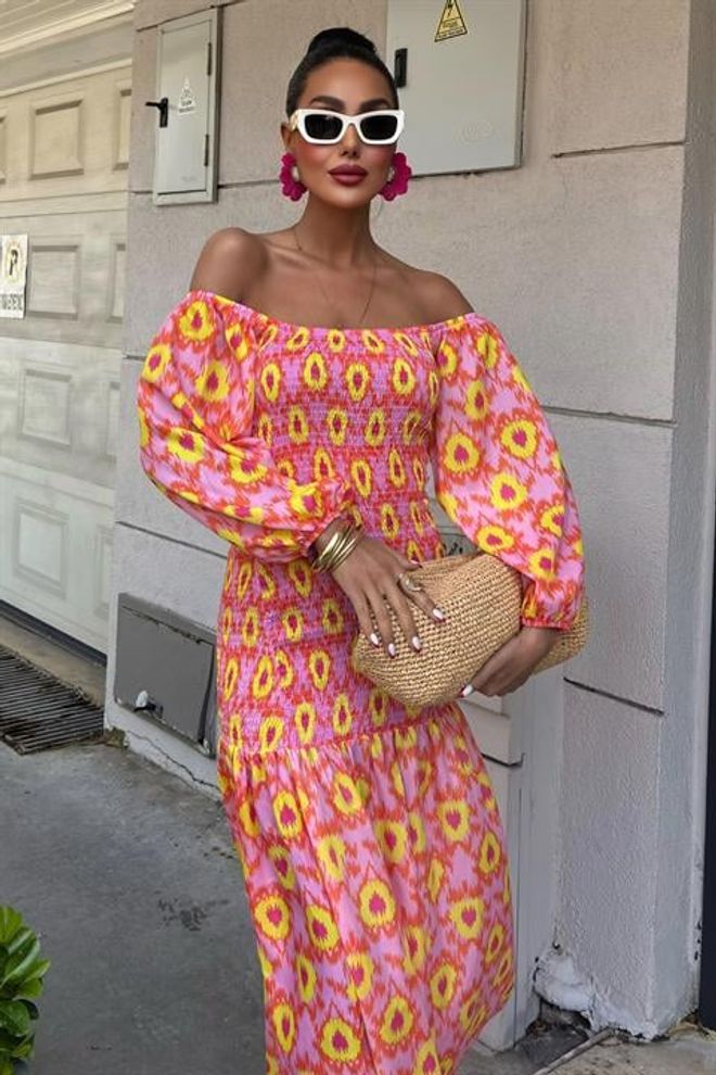 Robe Bohème Chic à Motifs – Madonna Collar Gipe ✨🌸