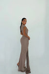 Robe CLÉOPÂTRE longue  drapée à découpes – Glamour & Élégante