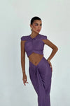 Robe CLÉOPÂTRE longue  drapée à découpes – Glamour & Élégante