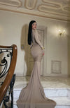 Robe Longue Beige Élégance Sculpturale NADALIA