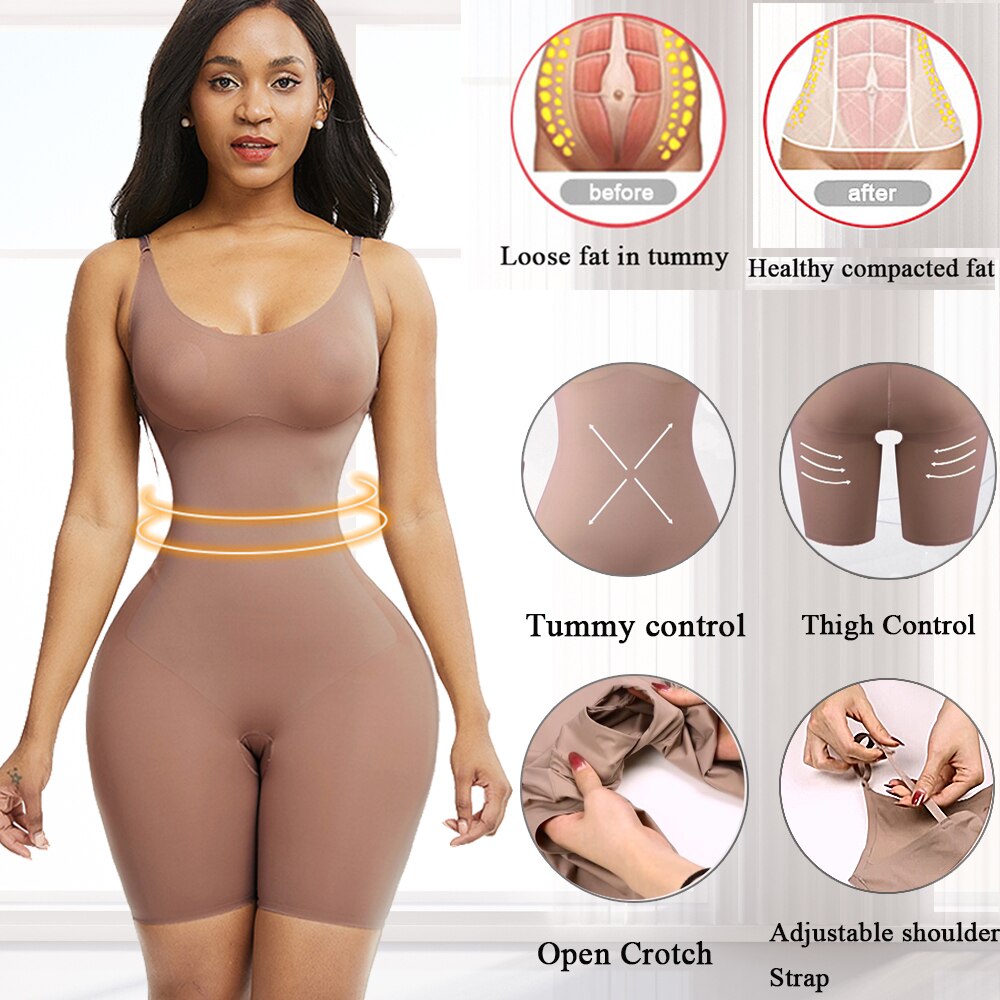 Gaine Amincissante Femme Ventre Plat High Compression Body Shaping  Adjustable Removable Shorts Body Tummy Control Lift Hips