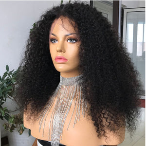 PERRUQUE BRÉSILIENNE "VERONICA " VIERGE KINKY CURLY  LACE FRONTALE AVEC BABY HAIR